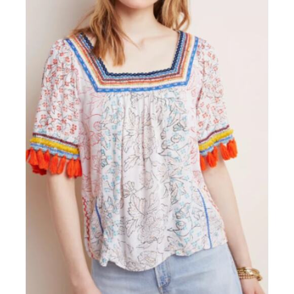 Maeve by Anthropologie Tops - Maeve by Anthropologie Size Medium Paolina Tasseled Blouse